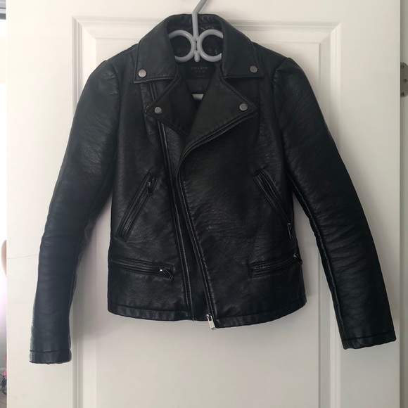 Zara Black Leather Jacket - Picture 1 of 2